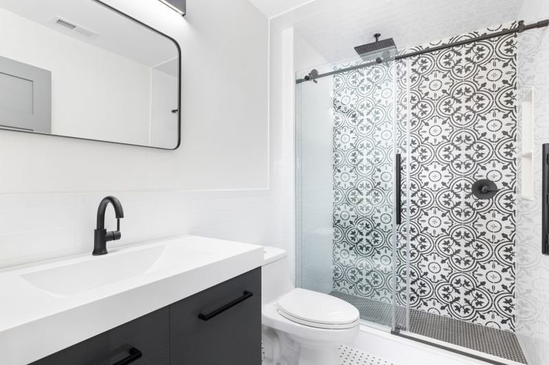 Walk-in Shower with Textured Wall Tiles